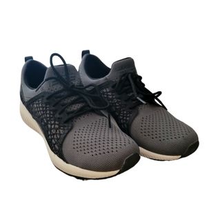 Skechers Bobs Sport Squad Sneakers Slip on Lace Teal Gray Black Size 8 Sock Shoe